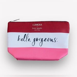 Kate Spade Red and Pink Cosmetic Bag.